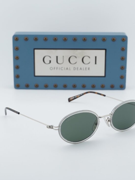 Gucci GG1980S 005 Oval Sunglasses - Transparent Cloudy Grey/Silver main image 7